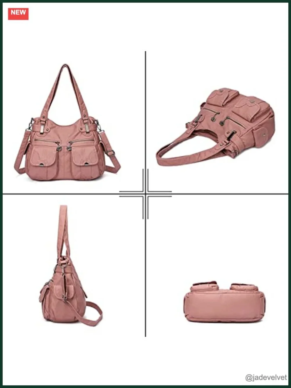 Large Hobo Bag Crossbody Shoulder Satchel Purse Vegan Leather